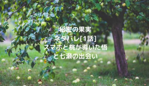 秘密の果実 ネタバレ[1話]スマホと桃が導いた悟と七瀬の出会い